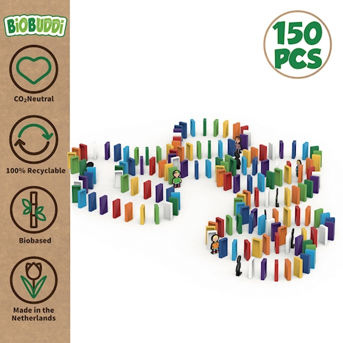 Biobuddi Domino 150 Stk. und 10 Figuren