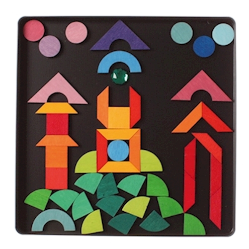 Magnetspiel Grundformen mit Glitzersteinen Ø 16 cm