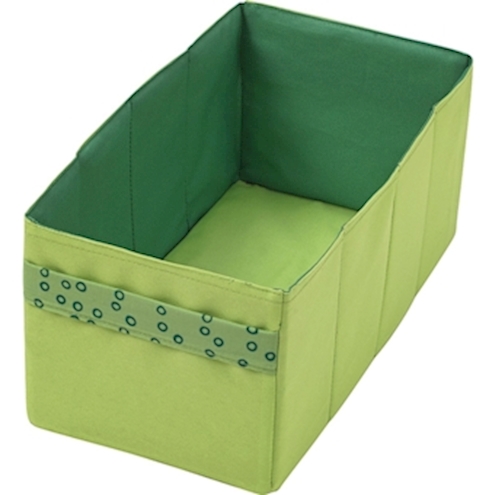 Stoffbox hellgrün/grün B 18 x H 15 x T 35 cm