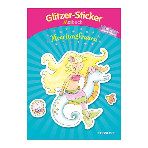 Glitzer-Sticker Malbuch Meerjungfrauen