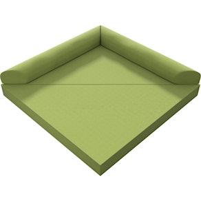 Dreieck-Klappmatte klein, L 150x150, H 15 cm, Stoffgr.1
