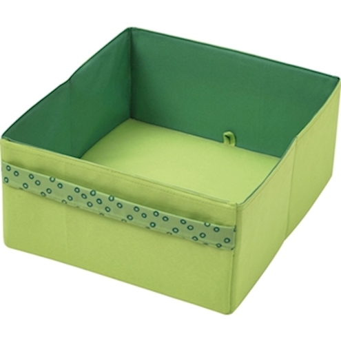 Stoffbox hellgrün/grün L 29 x H 15 x P 35 cm
