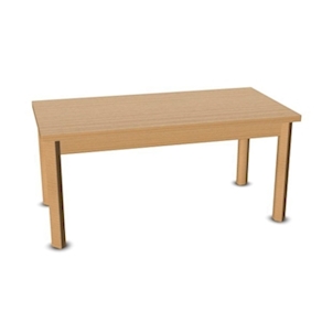 Rechteck-Tisch 100x50 cm in Buche Massivholz STAW