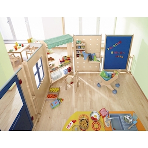 Trennwand-Aufbau Kaufladen für Kindergärten, Höhe 136 cm