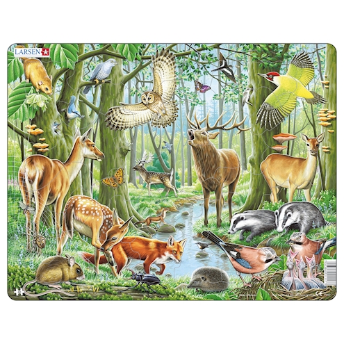 Tiere im Wald, Puzzle 40 Teile