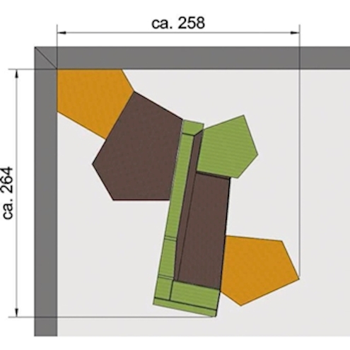 Sofa-Kombination 3 GROW-UPP Platzbedarf: ca. 258 x 264 cm