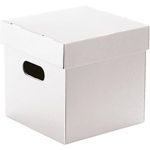 Karton-Box mit Deckel, 6 Stück weiss, B16,8x H16,5 x T17,5 cm