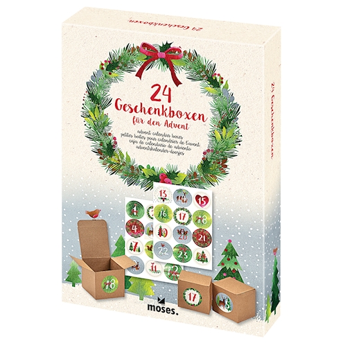 24 Geschenkboxen für den Advent